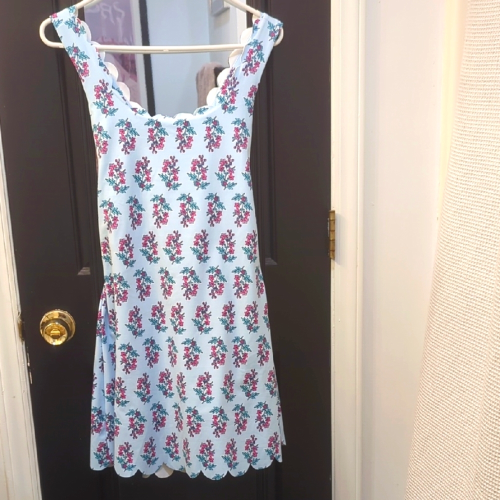 J. Crew Blue Floral Dress With Built In Shorts.
